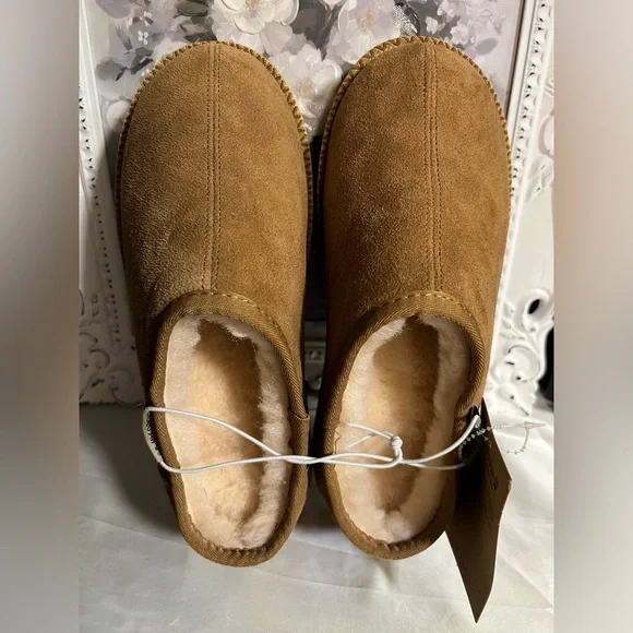 🤎BEARPAW WOMENS CAROLINE GENUINE SUEDE PLATFORM SHEARLING SLIPPERS/SLIDES-SZ 10🤎 - Picture 9 of 11